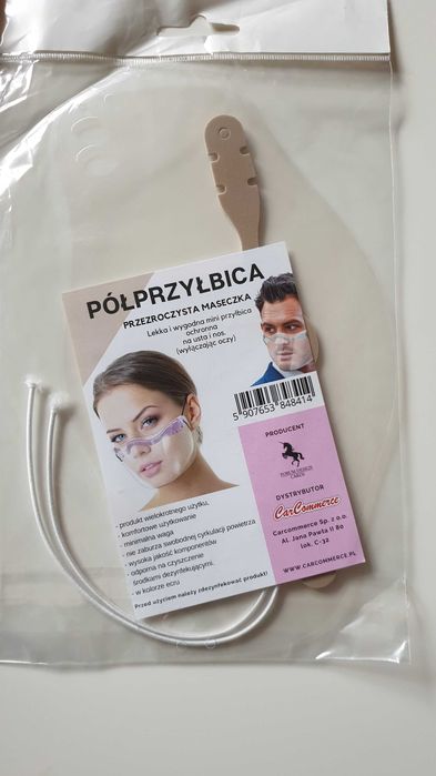 Półprzyłbica na nos i usta szara Carcomerce