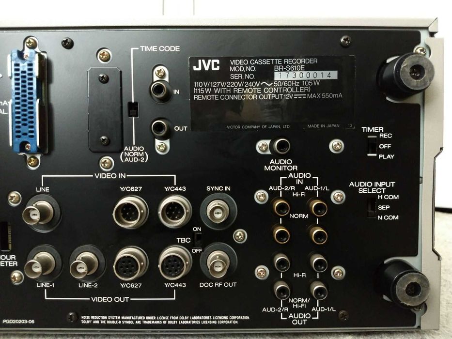 Видеомагнитофон SVHS, VHS JVC BR-S610E