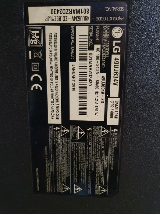 Płyta główna zasilająca telewizora LG