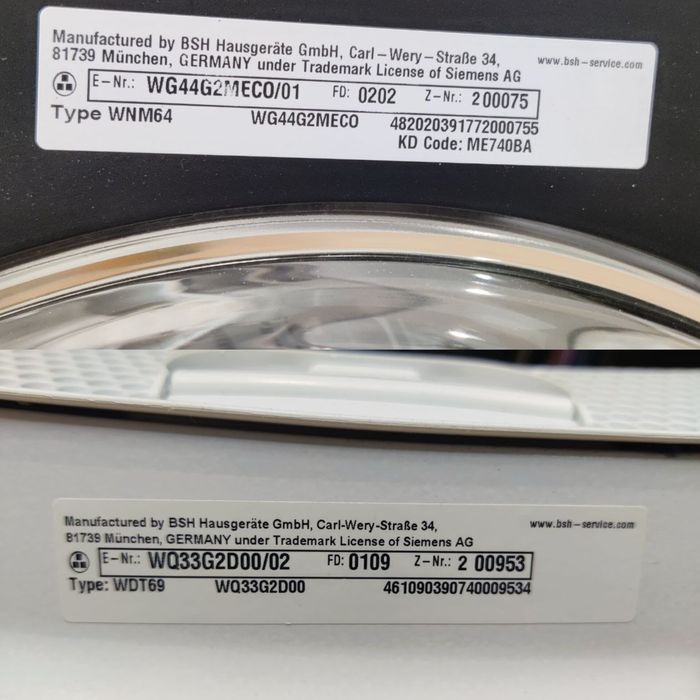 Комплект SIEMENS™ Пральна машина iQ500 WG44G2MECO + Сушильна WQ33G2D00