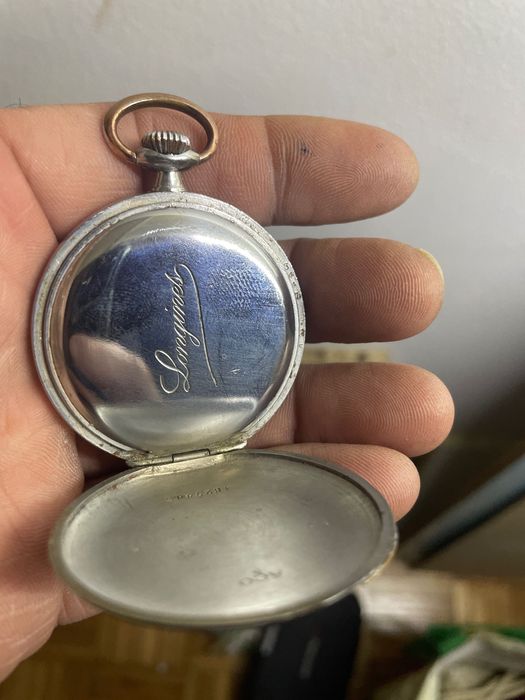 Relógio de bolso Longines antigo (c. 1913) – aço – para reparo