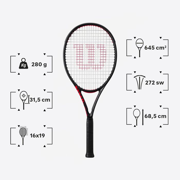Raquete de ténis adulto - WILSON CLASH 100L V3 Preto laranja