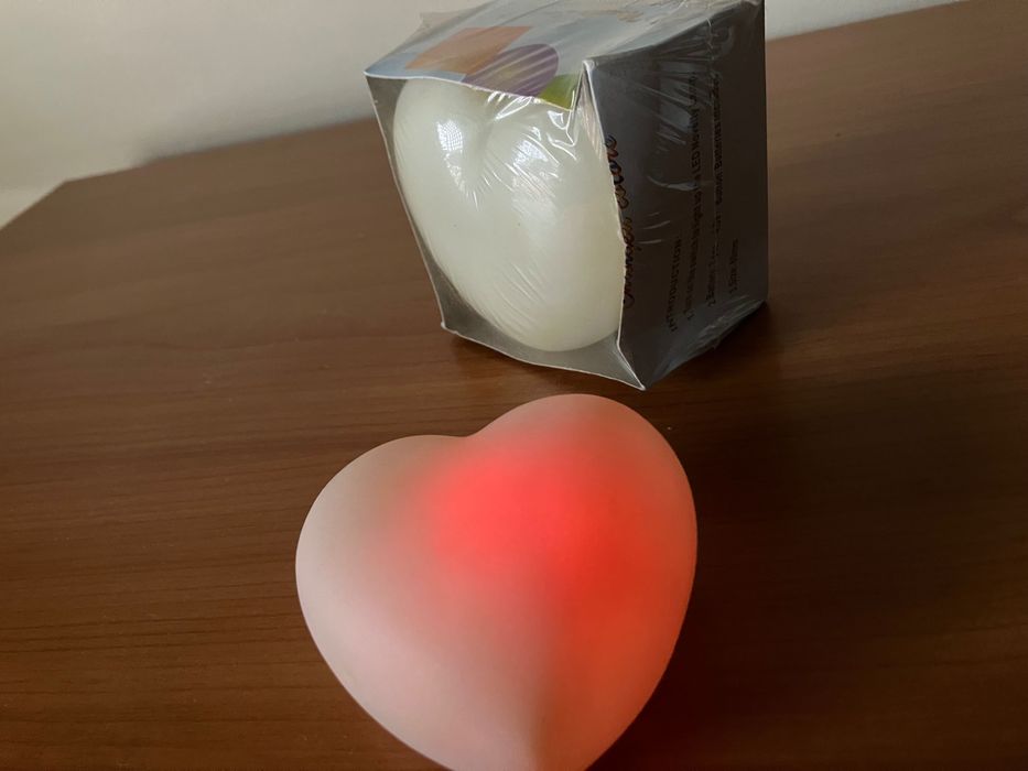 Coração luminoso c botão on/off