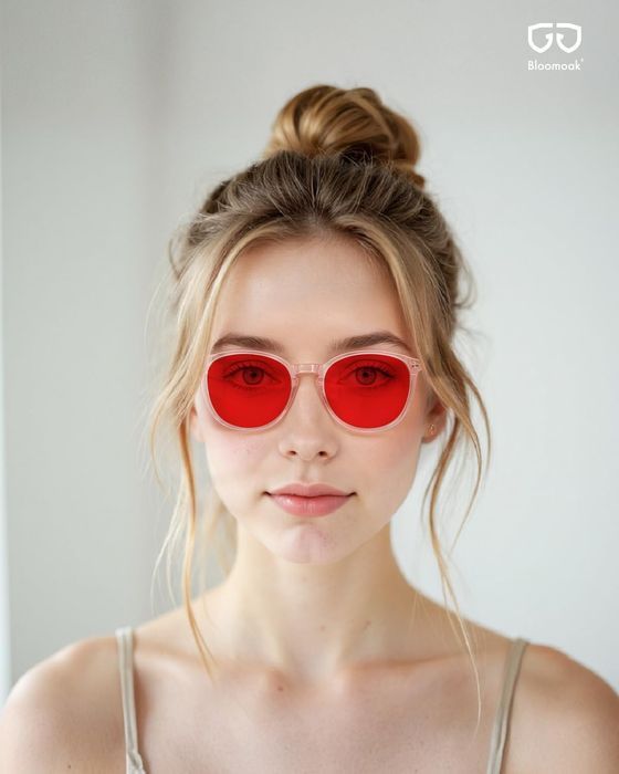 Okulary Bloomoak Czerwone Przeciw Zmęczeniu I Odblaskom Tr90 Retro