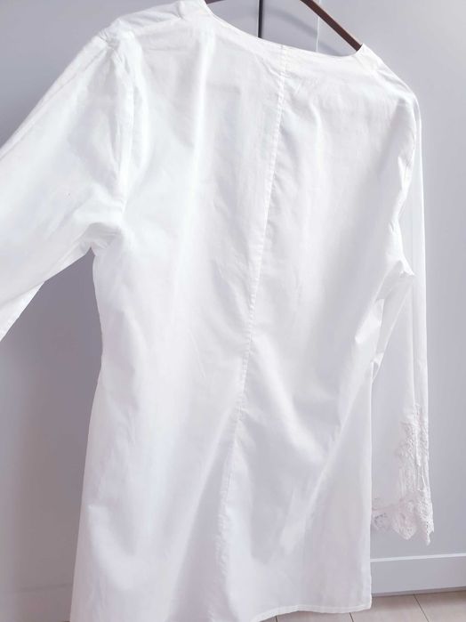 Biała haftowana koszula tunika H&M 38 40