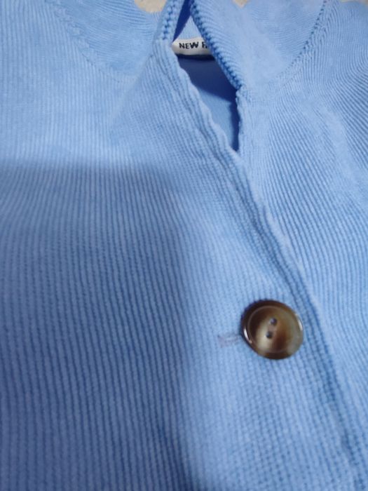 Сукня блакитна з рукавом довга вельвет з поясом