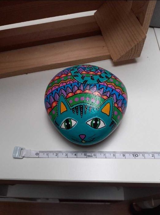 Malowany kamień, Rękodzieło, Kot, Kotek