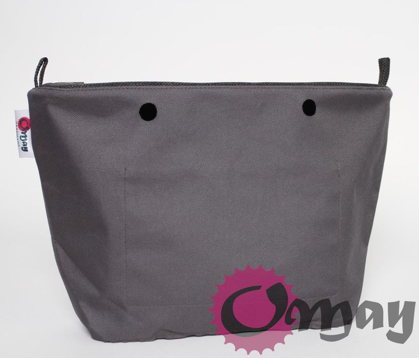 Grafitowy organizer do OBAG STANDARD plecionka grafit 2 kieszenie OMAY