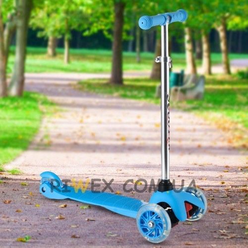 Трьохколісний самокат блакитний