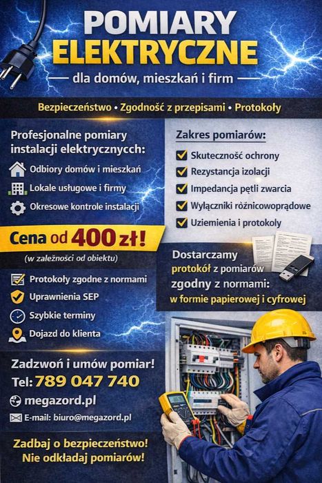 Pomiary elektryczne mieszkania, domy, lokale użytkowe - Katowice