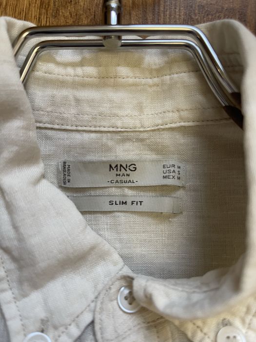 Сорочка рубашка mango M льон бежева