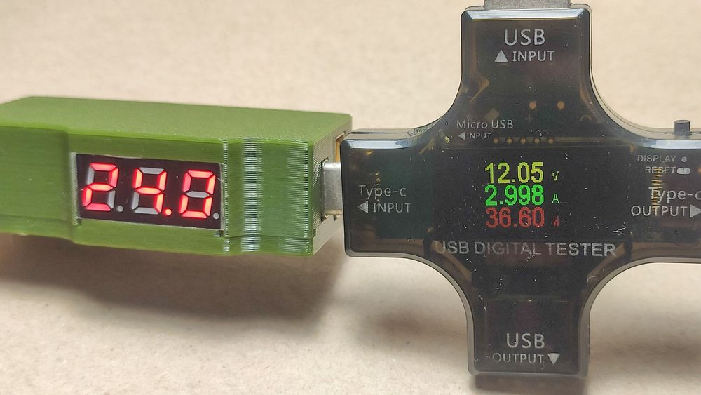 Адаптер XT60 - USB-C/USB-A для FPV батарей 2-6S, 36W з вольтметром