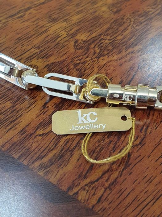 Złoty Łańcuch-87,5gr +KRZYŻ Z DIAMENTAMI-288 szt.-1,95 ct.- próba 585.