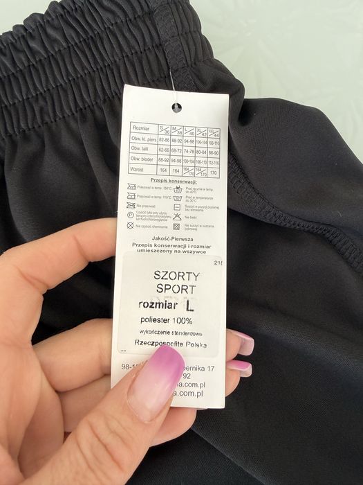 Spodenki szorty sportowe nowe czarne L