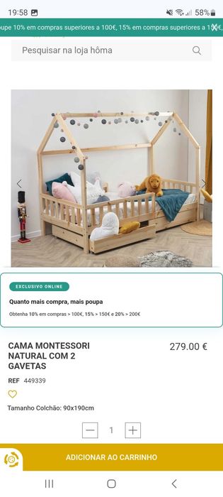 Vendo 2 camas montessori (criança)90x190