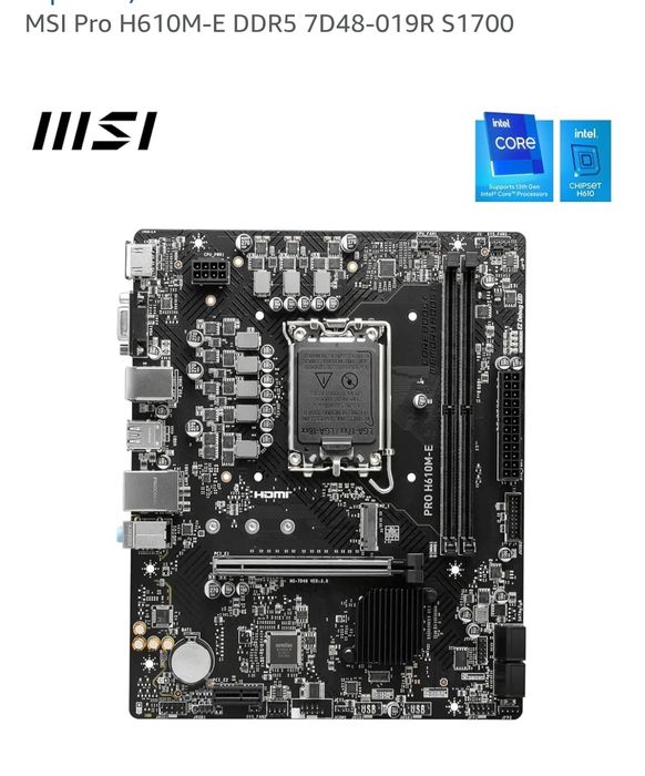 Board MSI PRO H610M-E/DDR5