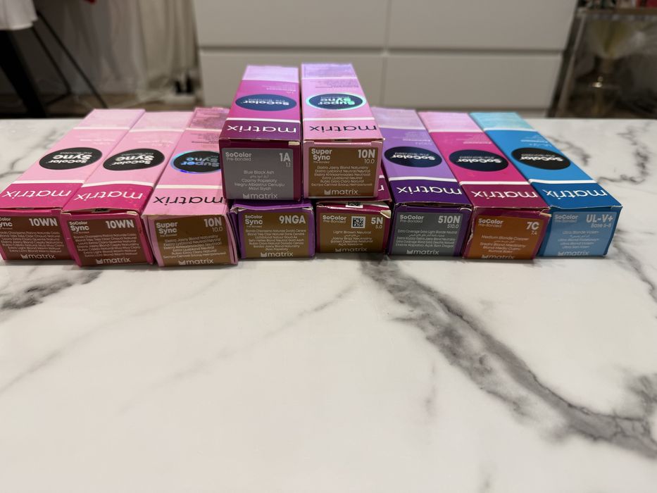 Tonery i farby do wlosow Matrix Sync,matrix So color,Kemon 12 sztuk
