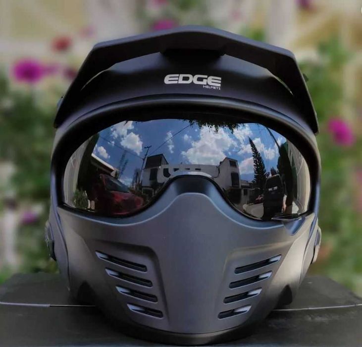 Шлем Edge Kombat Camo мото шолом Скремблер інтеграл ендуро