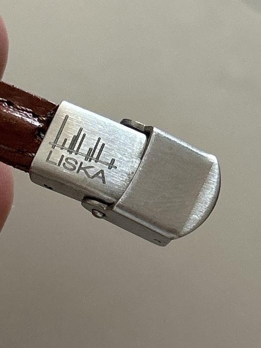 Pulseira Liska em couro e cabo de aço com aluminio