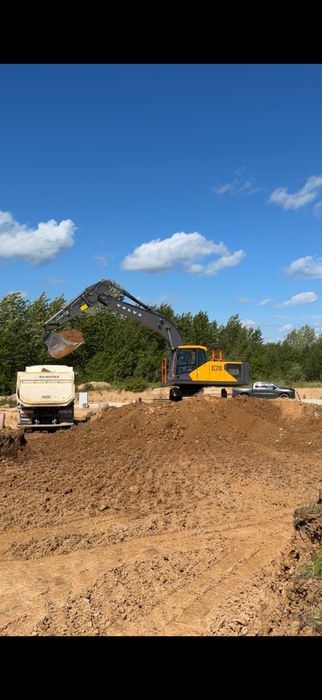Uslugi ziemne- koparko -ładowarką CAT444 i koparka gąsienicowa Volvo