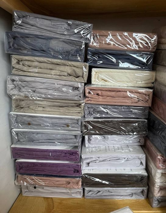 Євро  постіль  Страйп Сатин  Простирадло на резинці