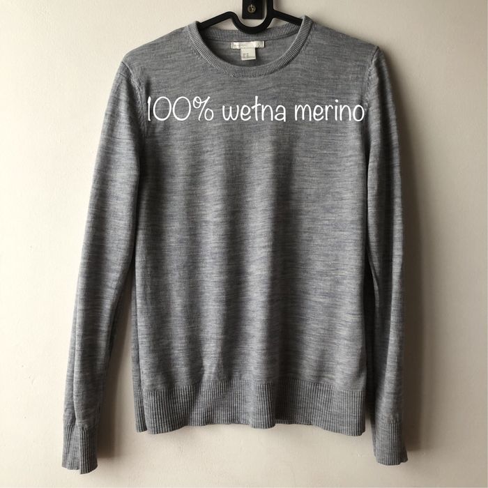 Sweter sweterek kardigan wełniany wełna merino H&M XS 34 stan idealny