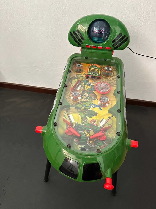 Pinball/ Flipers eletrónico - tema tartaruga ninja para criança
