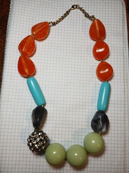 Подарочное Разноцветное ожерелье из бусин и страз различной формы