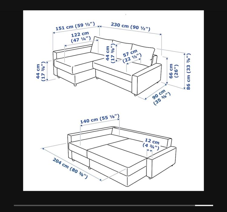 Sofá, chaise longue e cama dupla