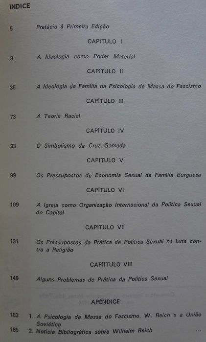 Psicologia de Massa do Fascismo de Wilhelm Reich - 1ª Edição 1974