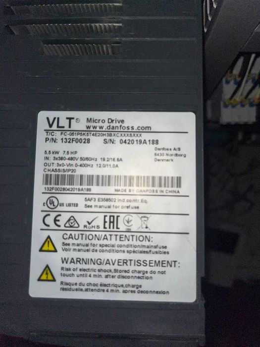 Перетворювачі частоти Danfoss VLT Micro Drive 5.5, 11, 15, 22, 30квт