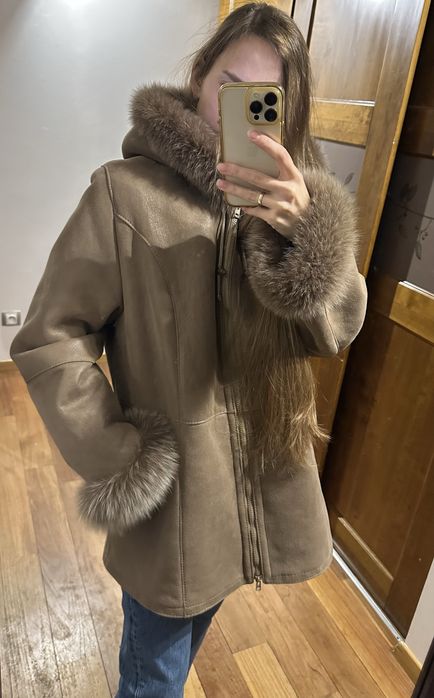 Kożuch skóra naturalna XXL camel