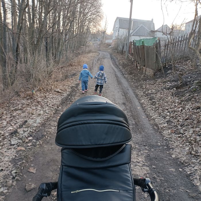 Дитячий візок 2в1 Comodo Mikrus Gold чорного кольору. В гарному стані.