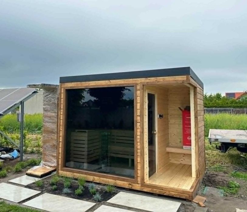 Sauna Ogrodowa Olaya 2 3,2x2,3  Witryna + Ocieplona + Piec