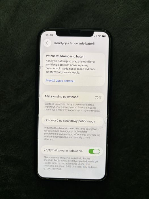 Iphone 11 Pro kondycja baterii 70%