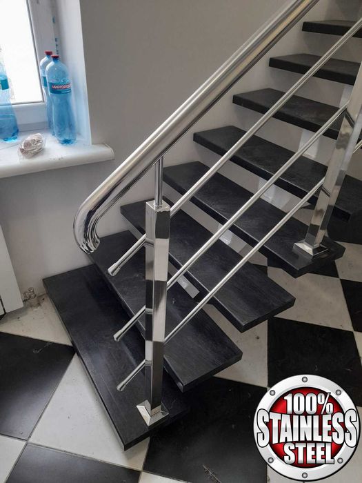 Перила из нержавейки, Поручни для пандуса, ограждения на лестницу.