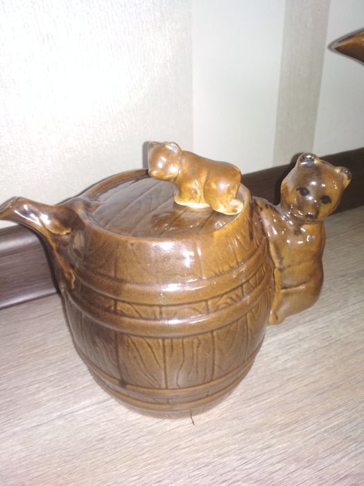 Сервиз чайный Медведи, мишки,советский, СССР, керамика, майолика,