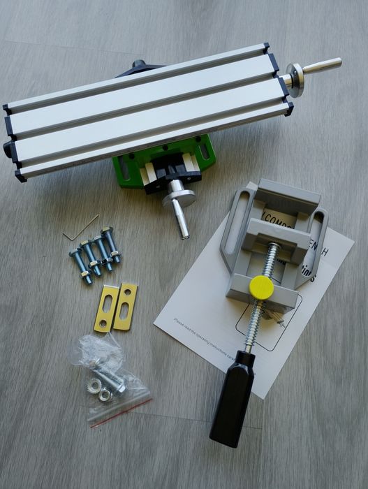 Mesa 2 eixos com torno alumínio para furadora ou fresadora CNC - NOVA!