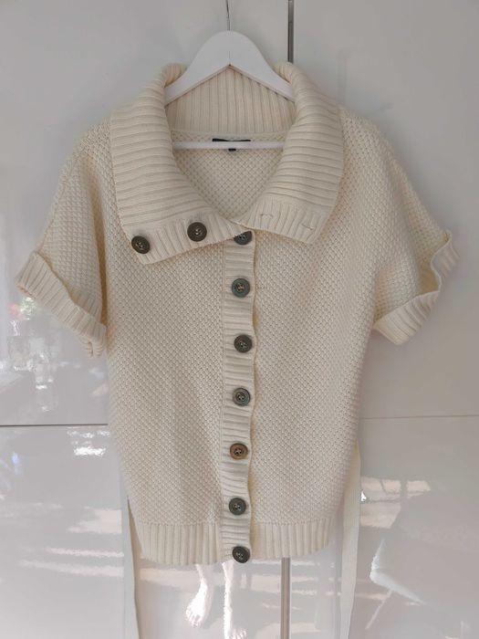 kremowy sweter z krótkim rękawem kamizelka Dunnes rozmiar 36/38