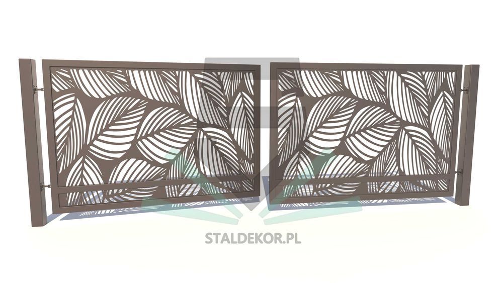 Brama dwuskrzydłowa 6x1,5m wycinana laserowo CNC panelowa.