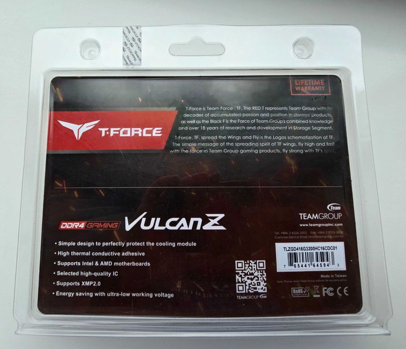 Оперативна пам'ять T-Force Vulcan Z 16GB DDR4 3200MHz CL16