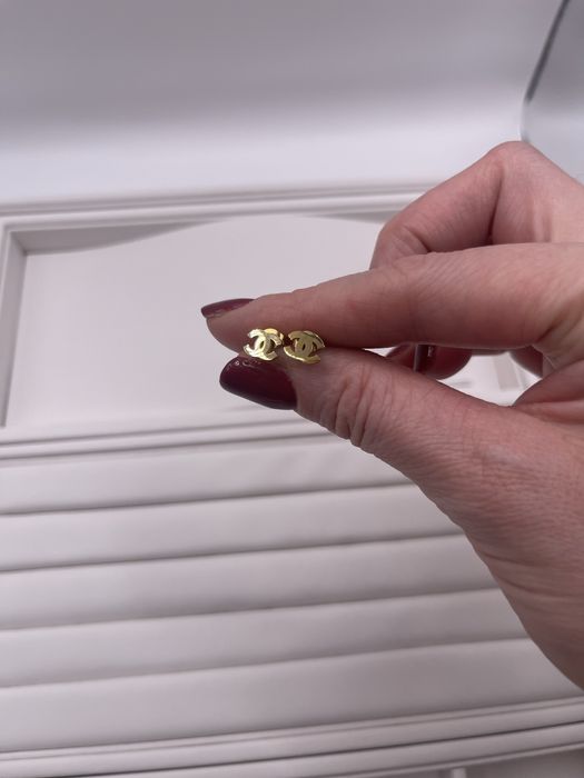 Kolczyki cc mini stal chirurgiczna pozłacana