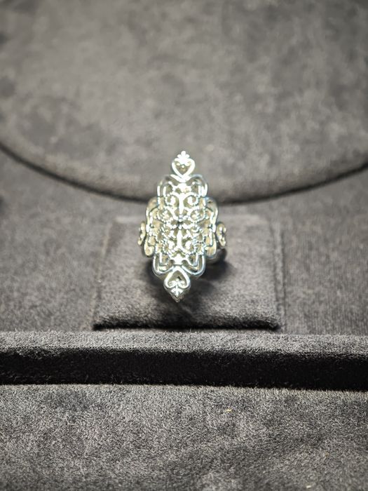 Nowy pierścionek srebrny 925 ażurowy roz 17