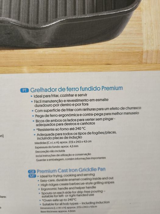 Grelhador Ferro fundido novo