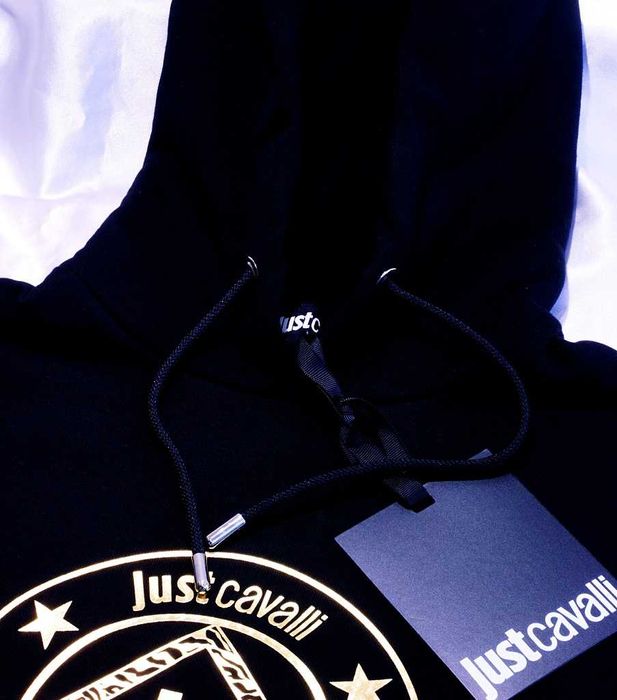 Just Roberto Cavalli bluza z kapturem L czarna Italy amiri dsquared2