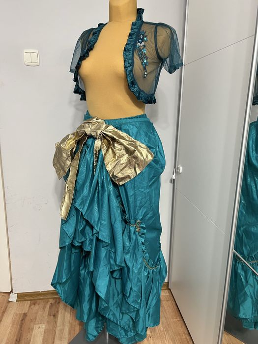 Okazja! Kostium turkusowy damski Halloween 3 częściowy z bolerkiem M/L