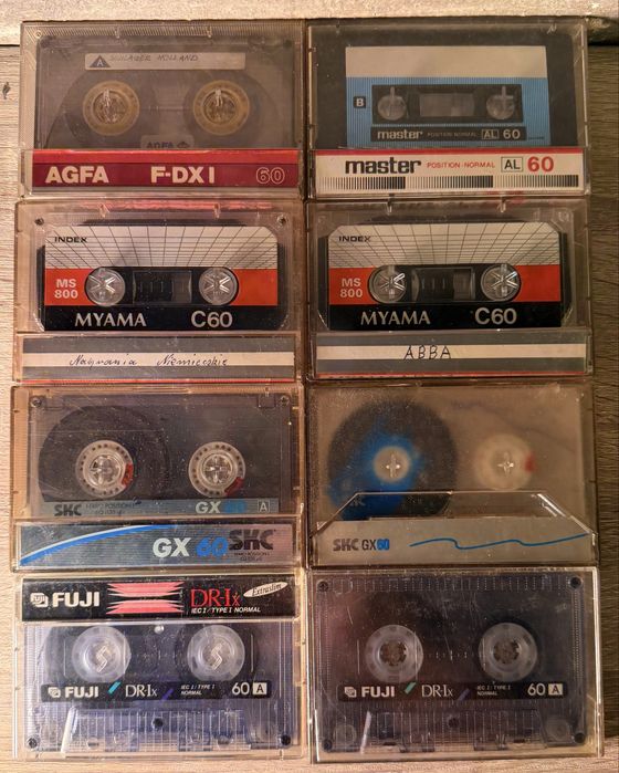 Kaseta magnetofonowa m.in. SKC, Fuji, Agfa 8x90
