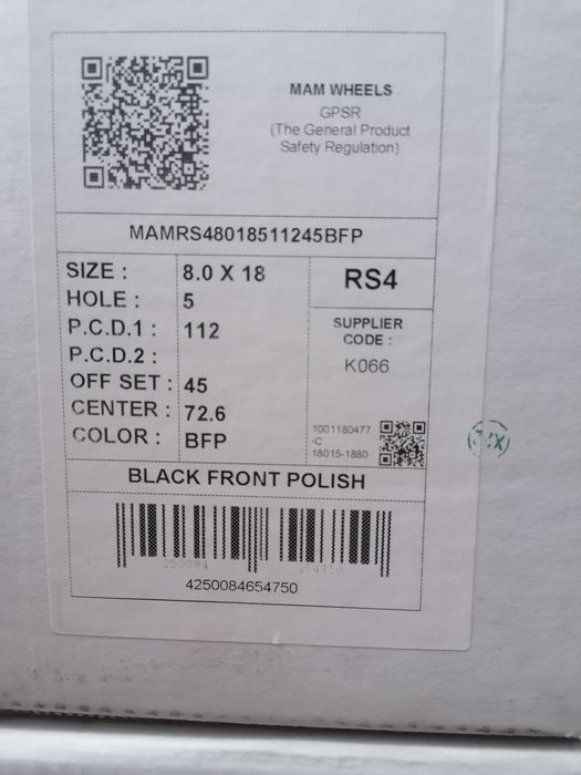 #RS4 Alufelgi R17 5x108 Ford Focus Mondeo Transit Nowe TPMS śruby