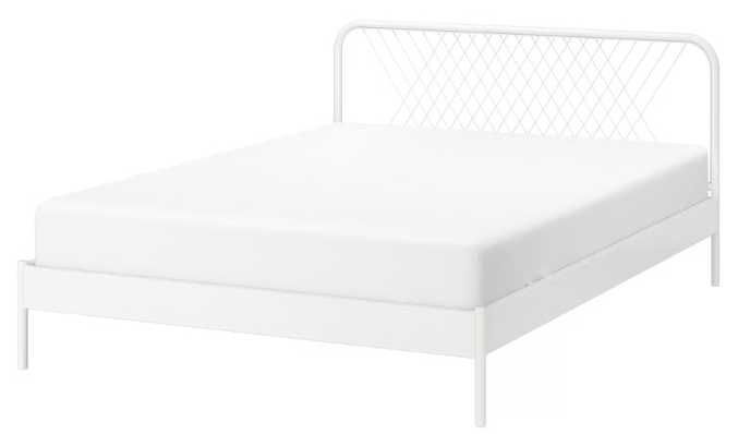Cama casal IKEA Nesttun com estrado e colchão 160x200 Excelente estado