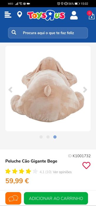 Peluche Cão Gigante da Toys'rus